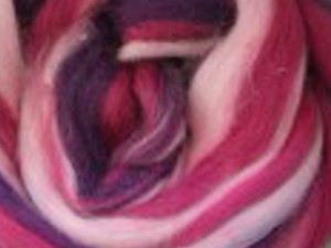 australische merinowol meerkleurig fel roos/pink/seringen 100gr